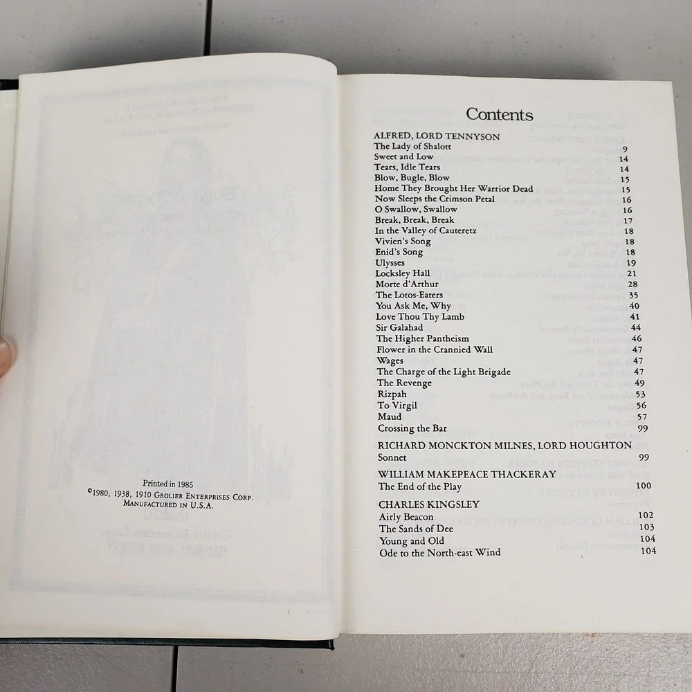 Harvard Classics English Poetry Vol III Tennyson to Whitman Grolier 1985 Book